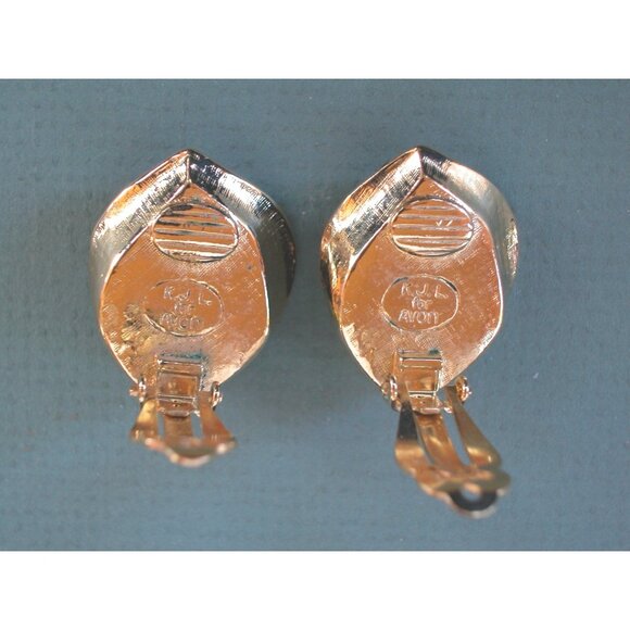 VINTAGE KJL FOR AVON NECKLACE & EARRINGS BLACK LILY FLOWER/FAUX PEARLS - Picture 5 of 7